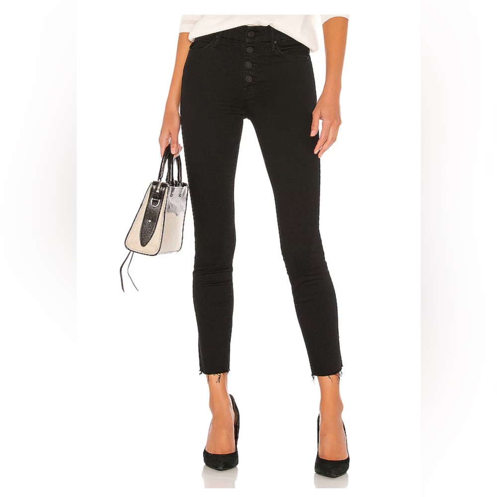 Women’s Mother The Pixie Dazzler Ankle Fray Jeans Not Guilty Black Size 26 EUC